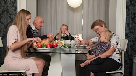Family eating a healthy meal