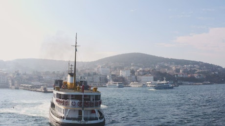 Ferry leaving port