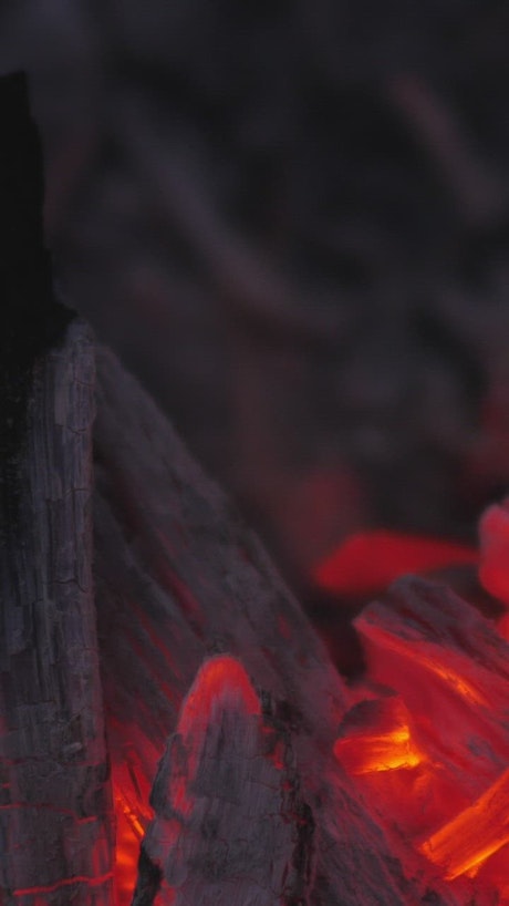 Fire burning red-burning coal