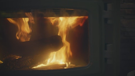 Fire texture of a modern fireplace