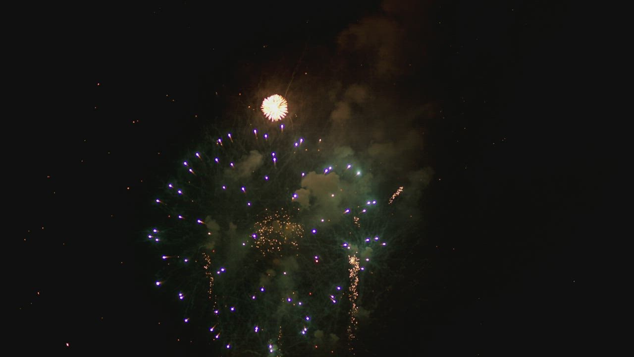 Fireworks rising fr LIVE DRAW om the bottom