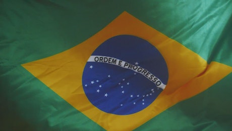 Flag of Brazil waving