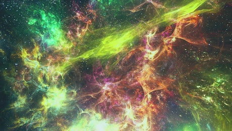 Fluorescent nebulae in space.