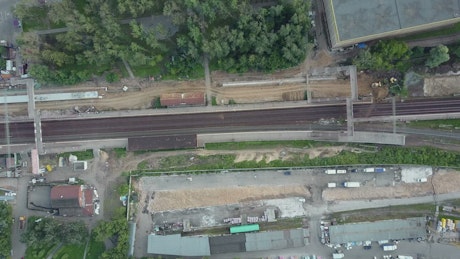 Flying above an old railway.