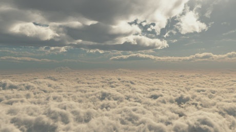 Flying in dream land over the clouds