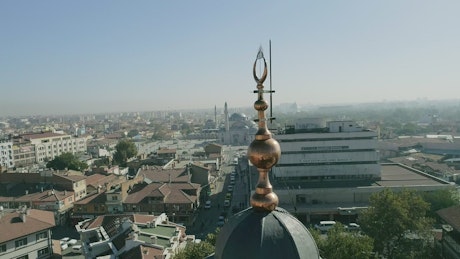 Flying over the top of a Mosque
