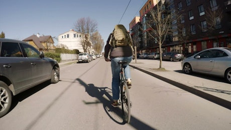 Following a bike through the city