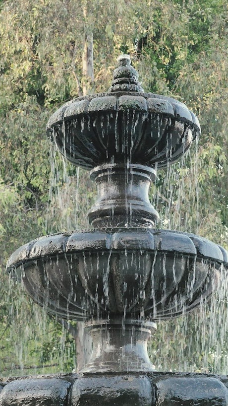 Fountain in a garden.