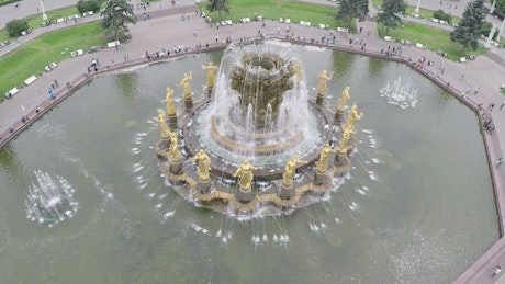 Fountain with golden statues