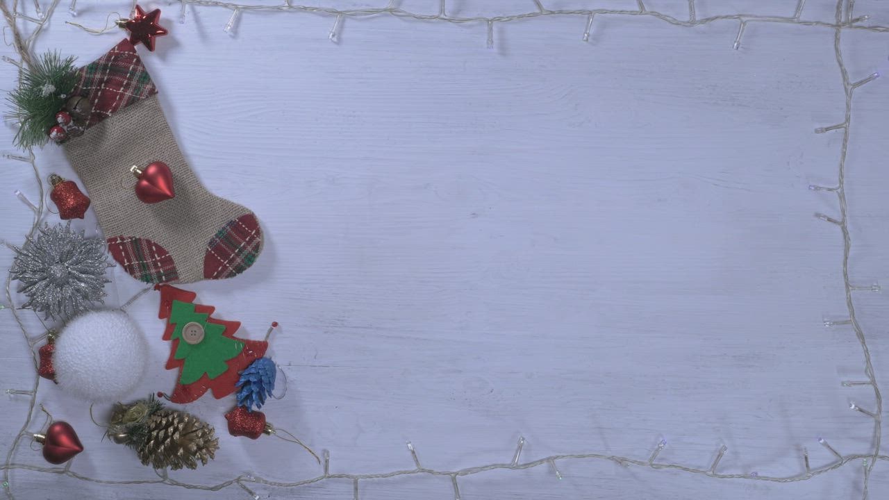 Bingkai dengan dekorasi LIVEDRAW Natal dan bungkus kado