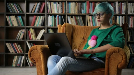 Freelancer working on her laptop