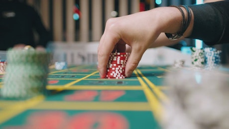 Gambling in a casino in Las Vegas.