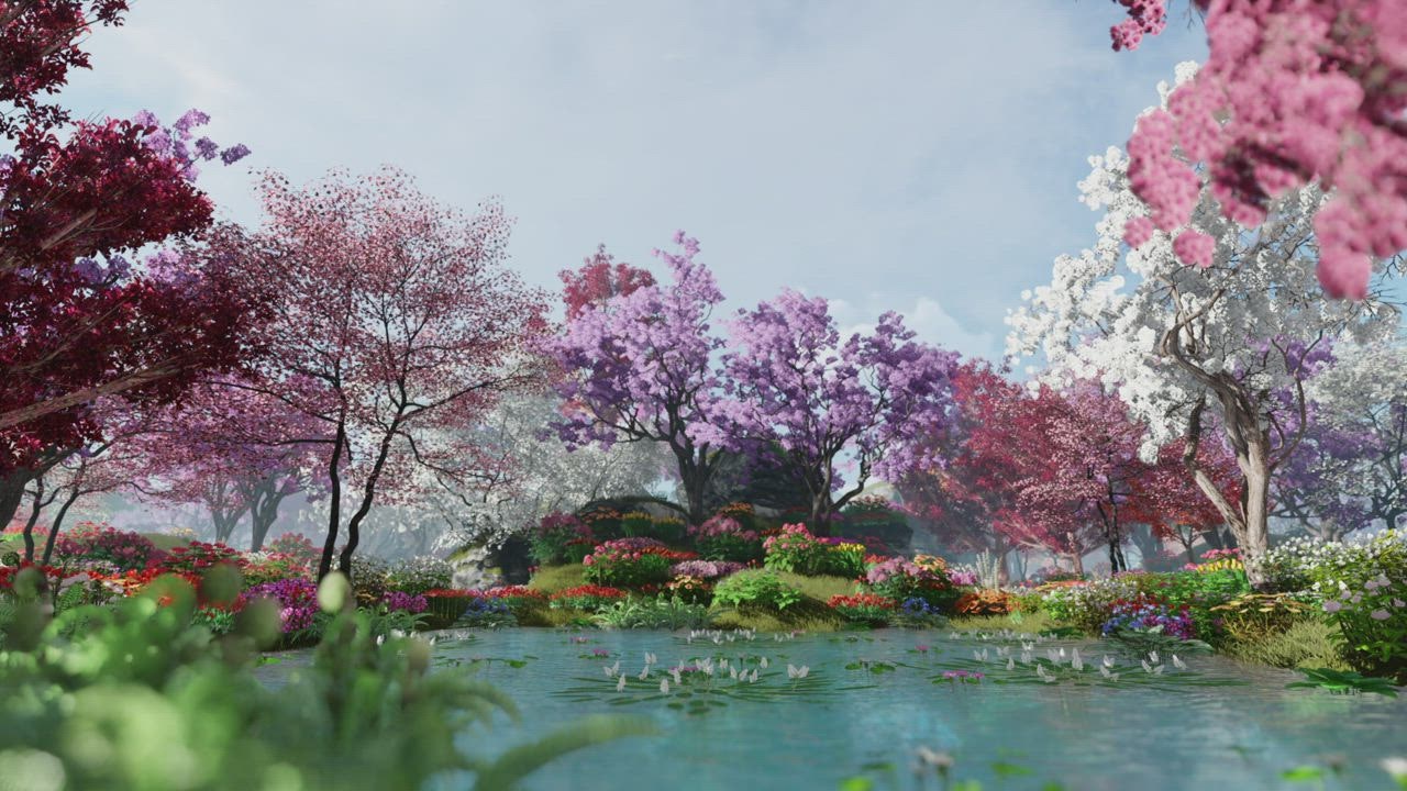 Garden of Eden, 3D render - Free Stock Video