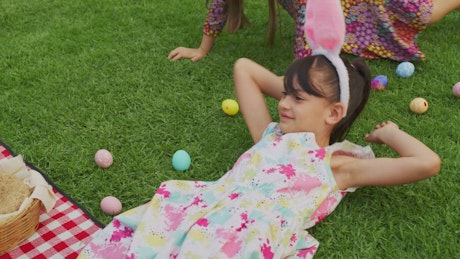 Girls playing during Easter day.