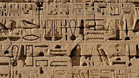 Great hieroglyphics on a temple in Egypt.