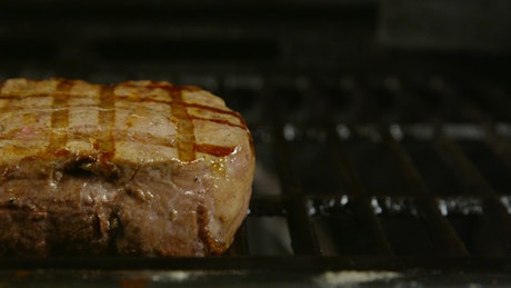 Grill marks on a steak