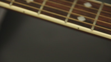 Guitar strings closeup.