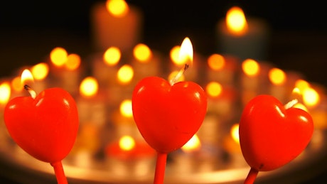 Heart shaped candles.