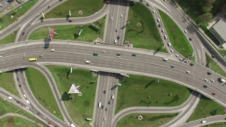 Highway intersection from above.