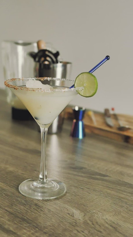 Homemade margarita cocktail.