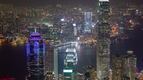 Hong Kong city lights.