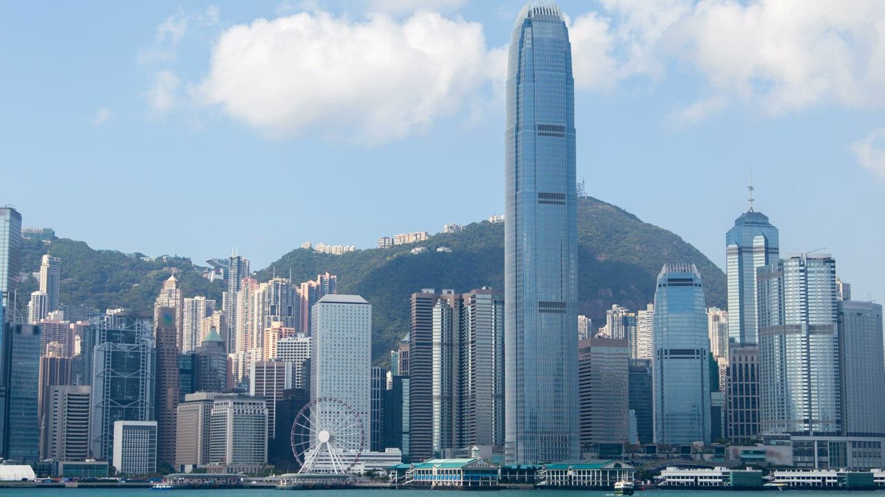 Hong Kong skyline panorama at daytime - Free Stock Video