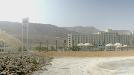 Hotel on the coast of the Dead Sea