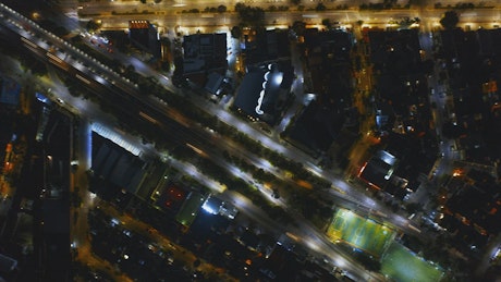 Hyperlapse of traffic on a bridge at night