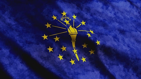 Indiana State flag waving