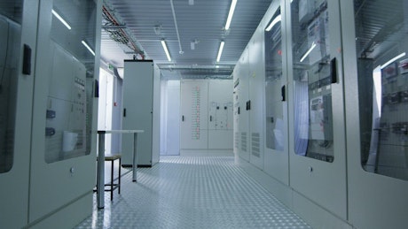 Industrial corridor with machines