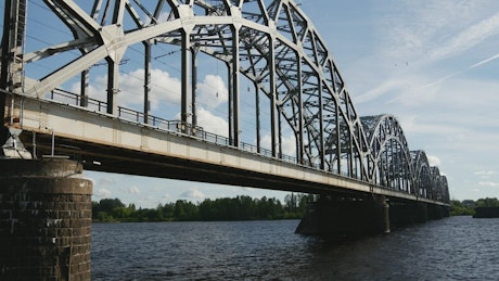 Industrial steel bridge.