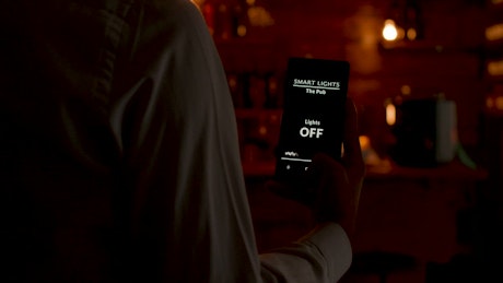 Innovative smart home app turns lights on and off.