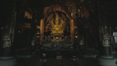 Inside Bai Dinh Temple.