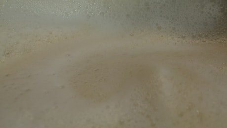 Inside of a cup with cappuccino foam.