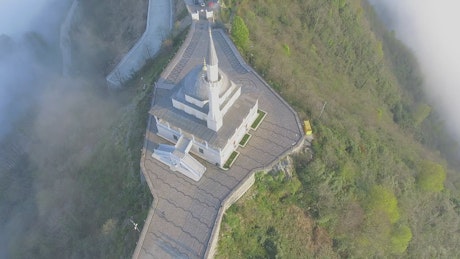 Islamic building in the top of a mountain.