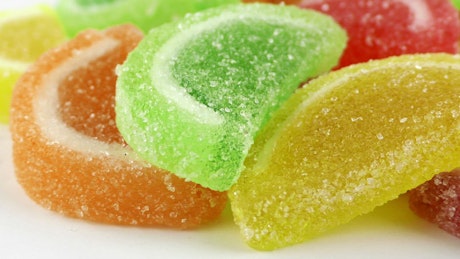 Jelly sweets in the form of watermelon slices.