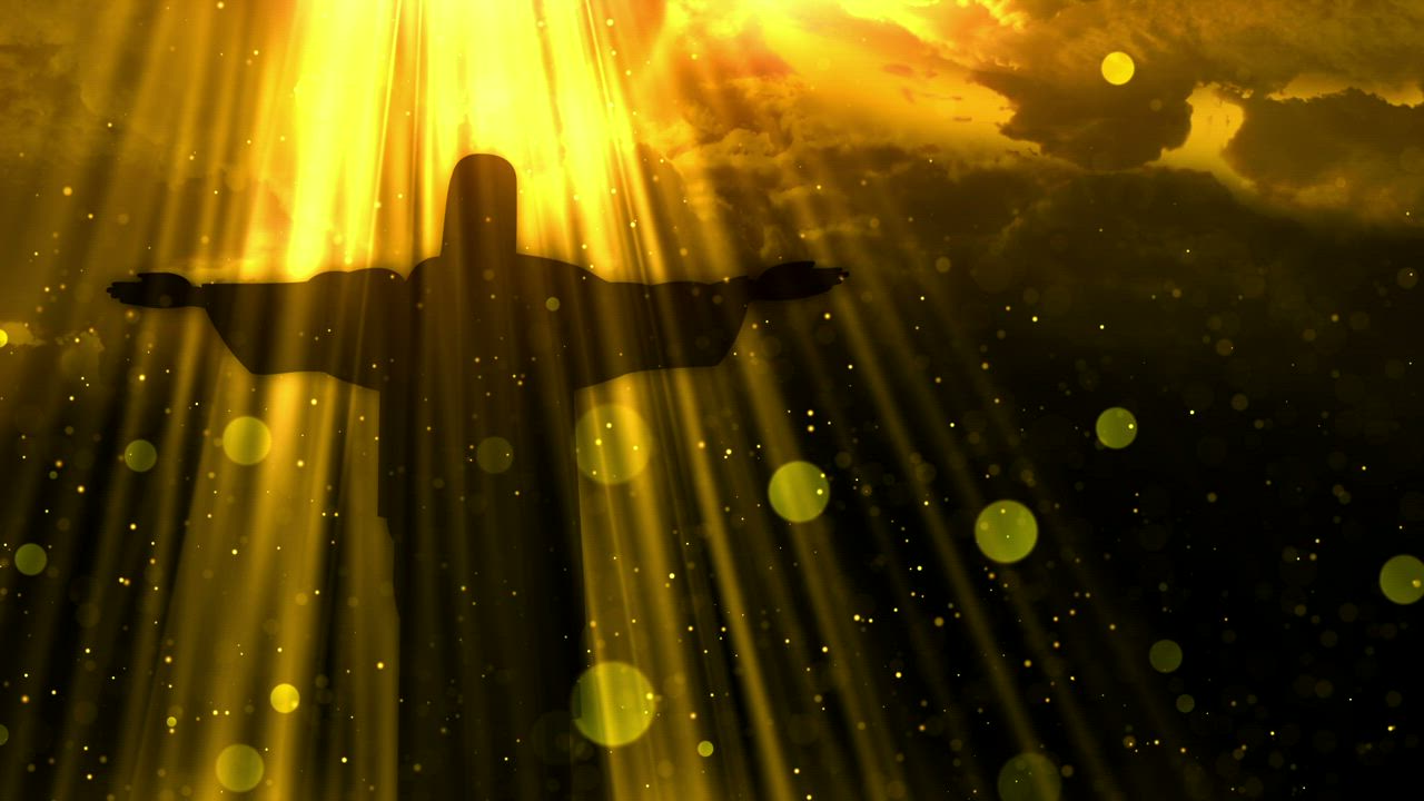 Jesus silhouette opening arms - Free Stock Video - Mixkit