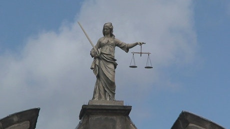 Lady of justice at the Dublin castle in Ireland.