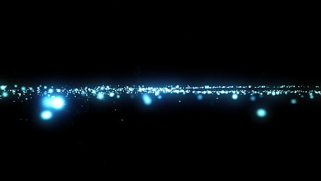 Layer of luminous particles in space