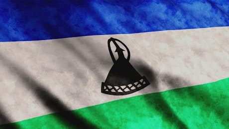 Lesotho flag in 3D render.