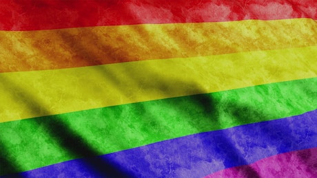 LGBTQ flag waving, 3D