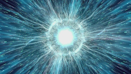 Light traveling in space, 3D animation.