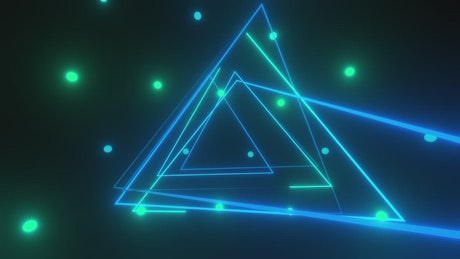 Light triangles with illuminated dots around.