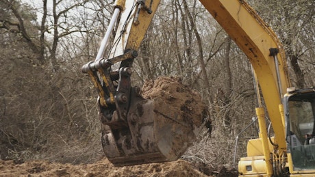 Loader digging earth for construction.