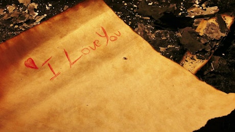 Love letter burning.