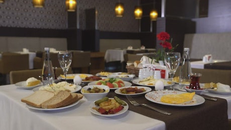 Luxury breakfast in a hotel