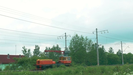 Maintenance locomotive on a railway