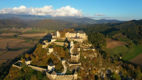 Medieval castle in the top of the mountain