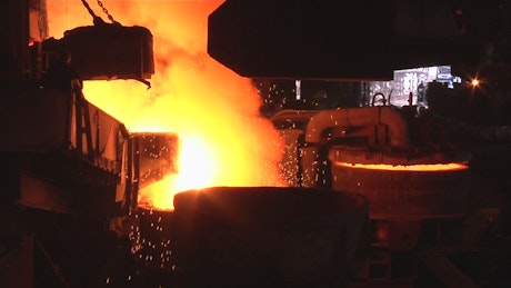 Metal furnace in the factory.