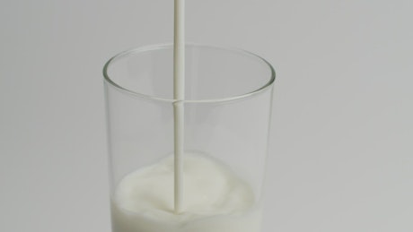Milk poured in a glass